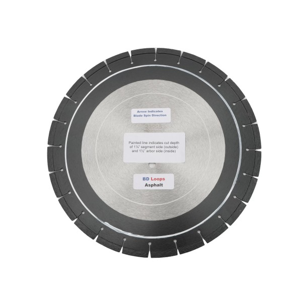 BD Loops 3/16" Asphalt Saw-Blade With Pinhole - 14" Diameter Blade with Loop Depth Guide (3/4" - 1" Arbor) - SB-A