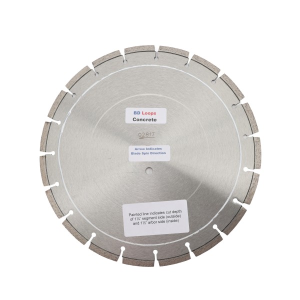 BD Loops Concrete Blade 3/16" Pro Diamond 14" Diameter Blade with Loop Depth Guide (3/4" - 1" Arbor) - SB-C