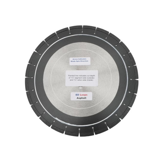 BD Loops 3/16" Asphalt Saw-Blade With Pinhole - 14" Diameter Blade with Loop Depth Guide (3/4" - 1" Arbor) - SB-A