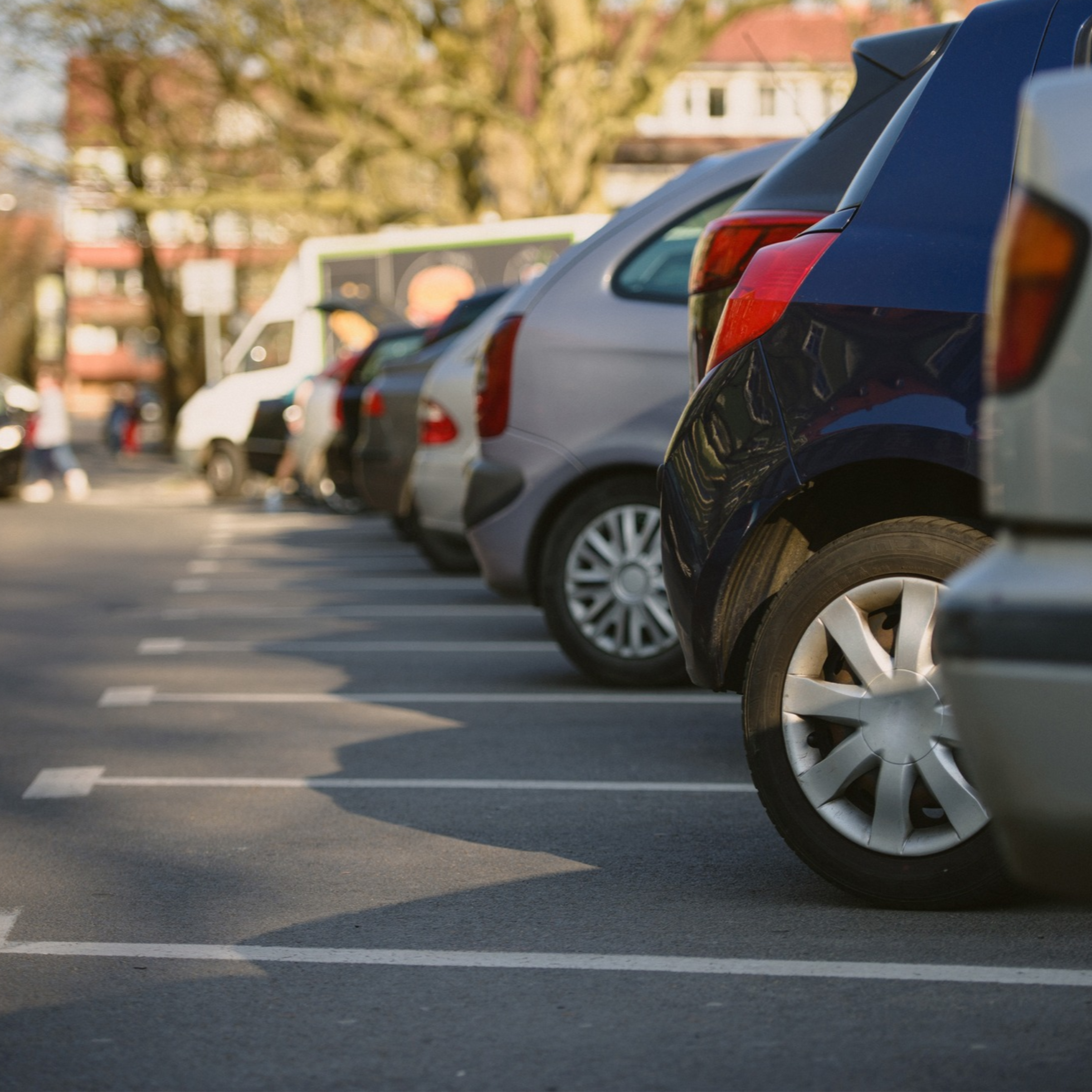 Cars in a parking lot